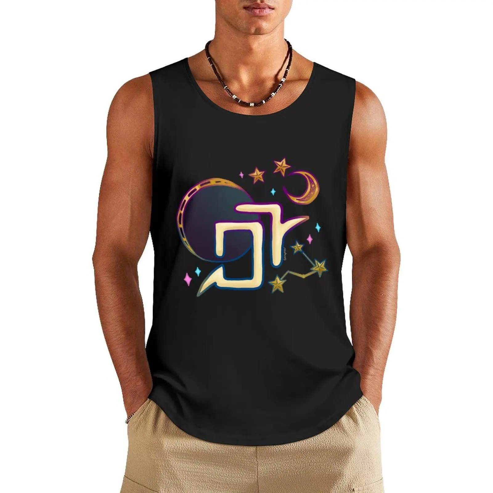 

Astrologian Icon FFXIV Tank Top Men's clothing cotton t-shirts man Man sleeveless shirt