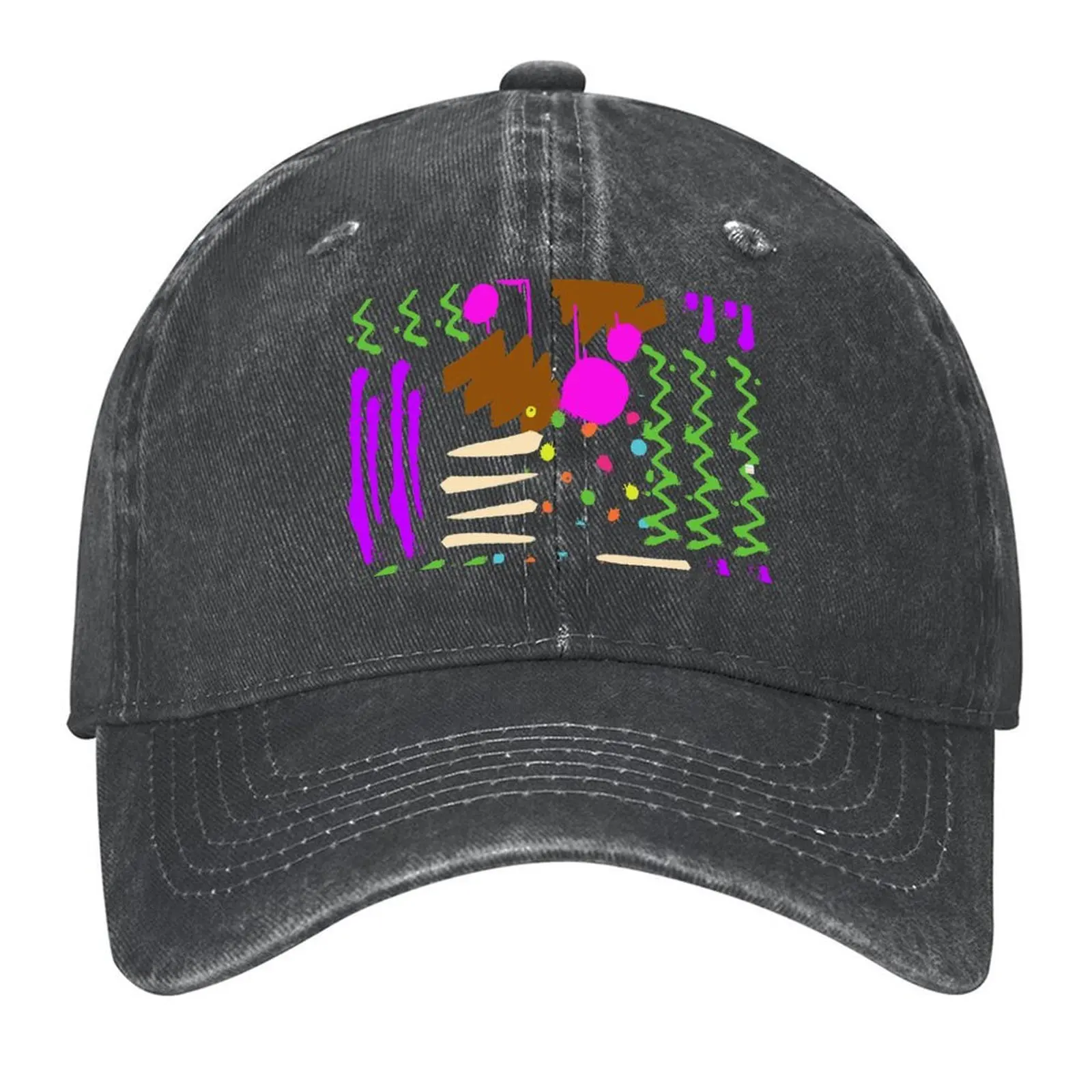 

Colorful Paint Lines Shapes Abstract Art Pattern Baseball Cap hats on offer |-F-| Rave Hats Woman Men's