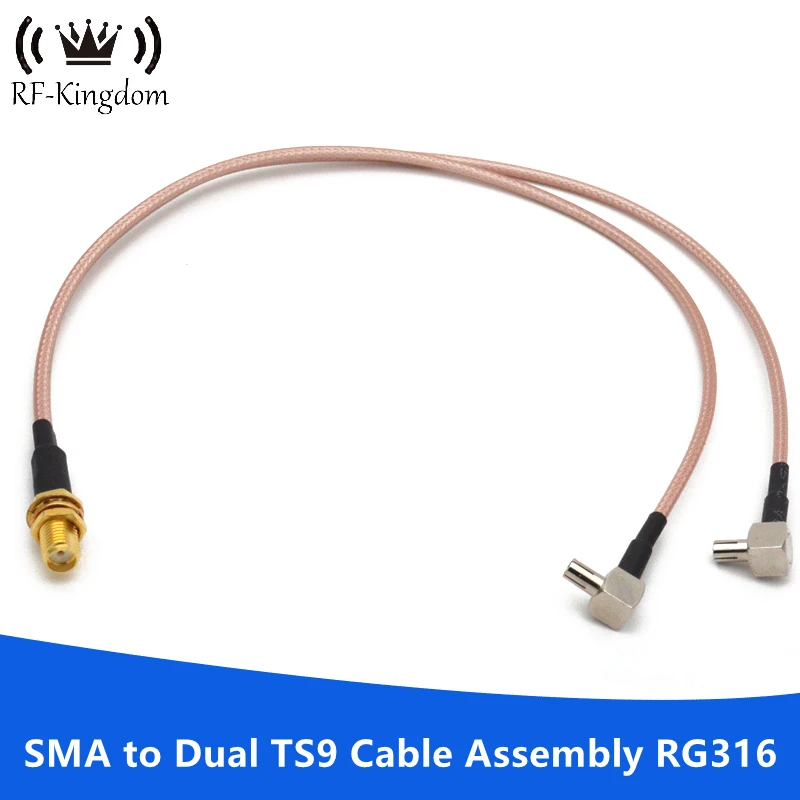 15CM SMA Female to Dual TS9 Connector Y Type Splitter Combiner RF Coaxial Pigtail Cable Extension RG316 for 3G 4G Modem Router