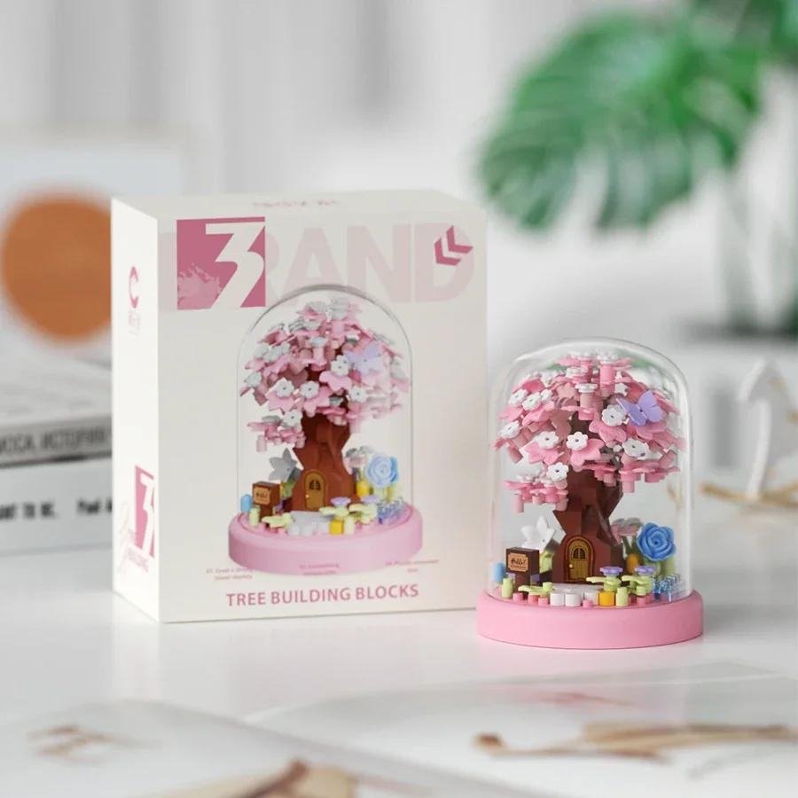 Mini Cherry Blossom Tree House Building Blocks - Sakura Bonsai DIY Toy, Educational Gift for Kids & Mother's Day 16