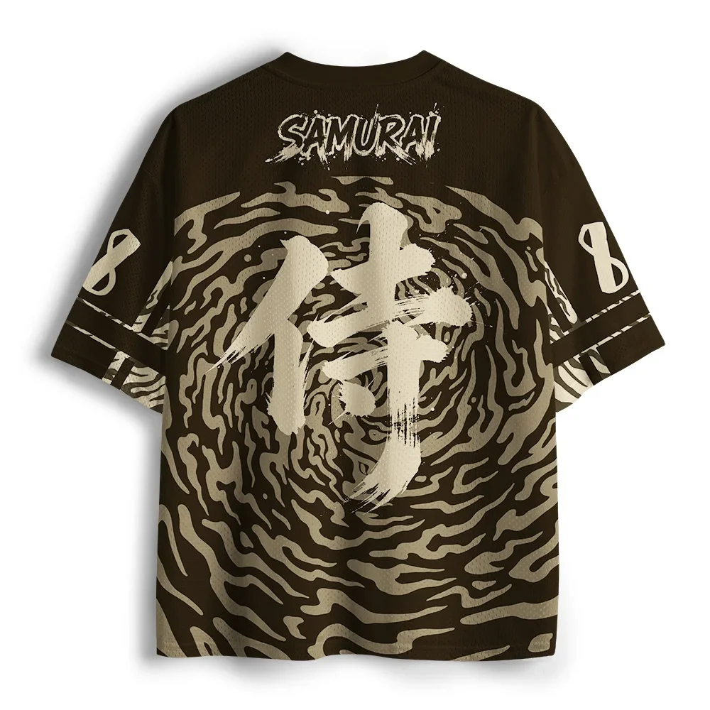 Retro-T-Shirt im japanischen Ukiyo-e-Stil mit Krieger-Frosch-Muster, 3D-gedruckt, feuchtigkeitsableitend, V-Ausschnitt, locker geschnitten, lässig, für Erwachsene und Kinder, Streetwear. – Detail 3