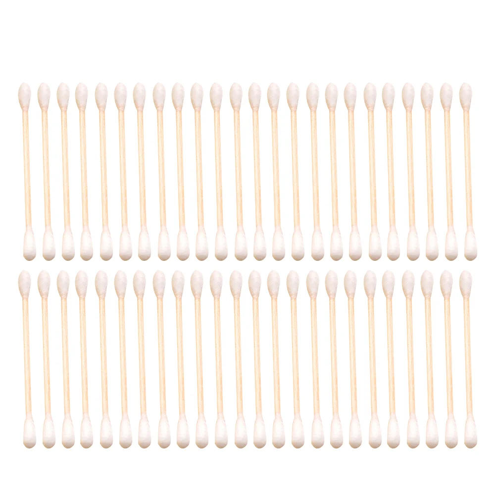 300 PCS Cotton Swabs Buds Stick Applicator Makeup Remover Double Heads Wooden Bamboo Baby