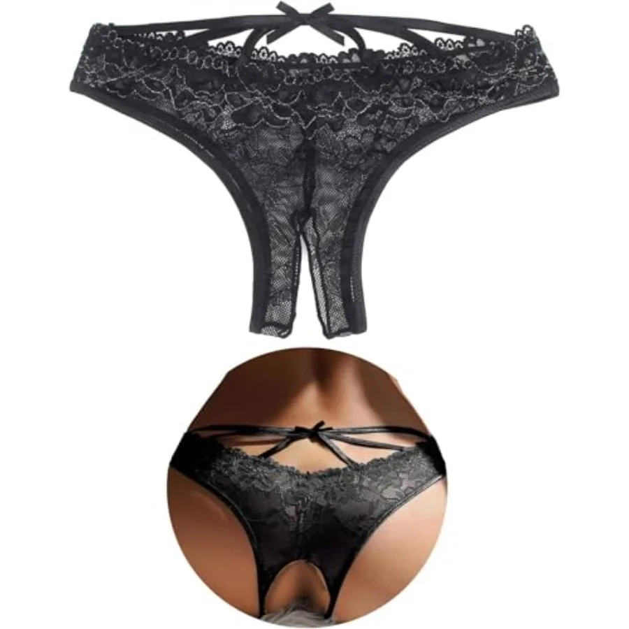 

ohyeah Lace Panties for Womens Plus Size Cheeky Underwear Lace G-String Thongs T-Back Underpant Hipster Briefs