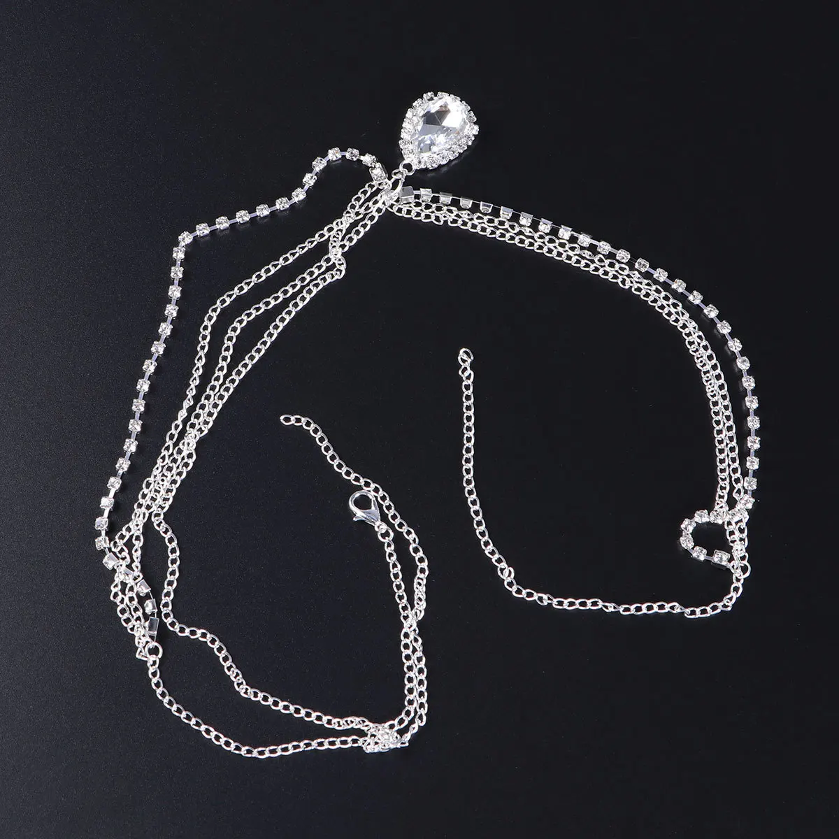 الجبين سلسلة حجر الراين البوهيمي أغطية الرأس الزفاف Frontlet مجوهرات الزفاف الزفاف الجبين سلسلة الشعر التبعي ديكور #6