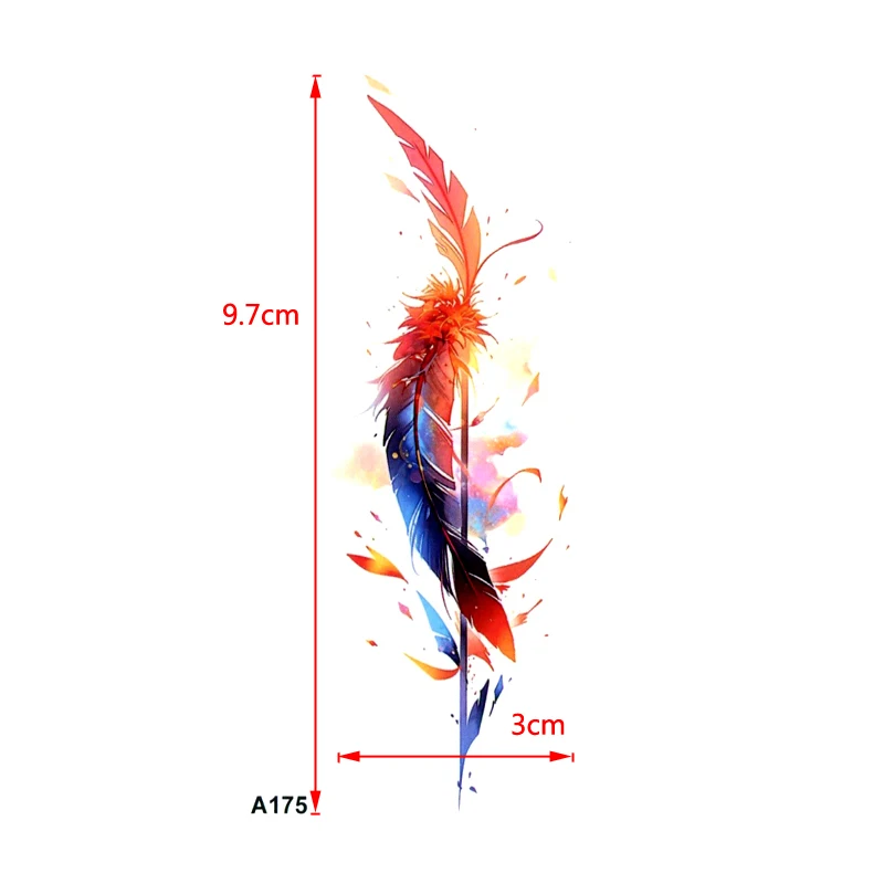 Red Feather Arrow Waterproof Temporary Tattoos Men Beauty Body Art  Fake Tatoo stickers Henna Tatuagens