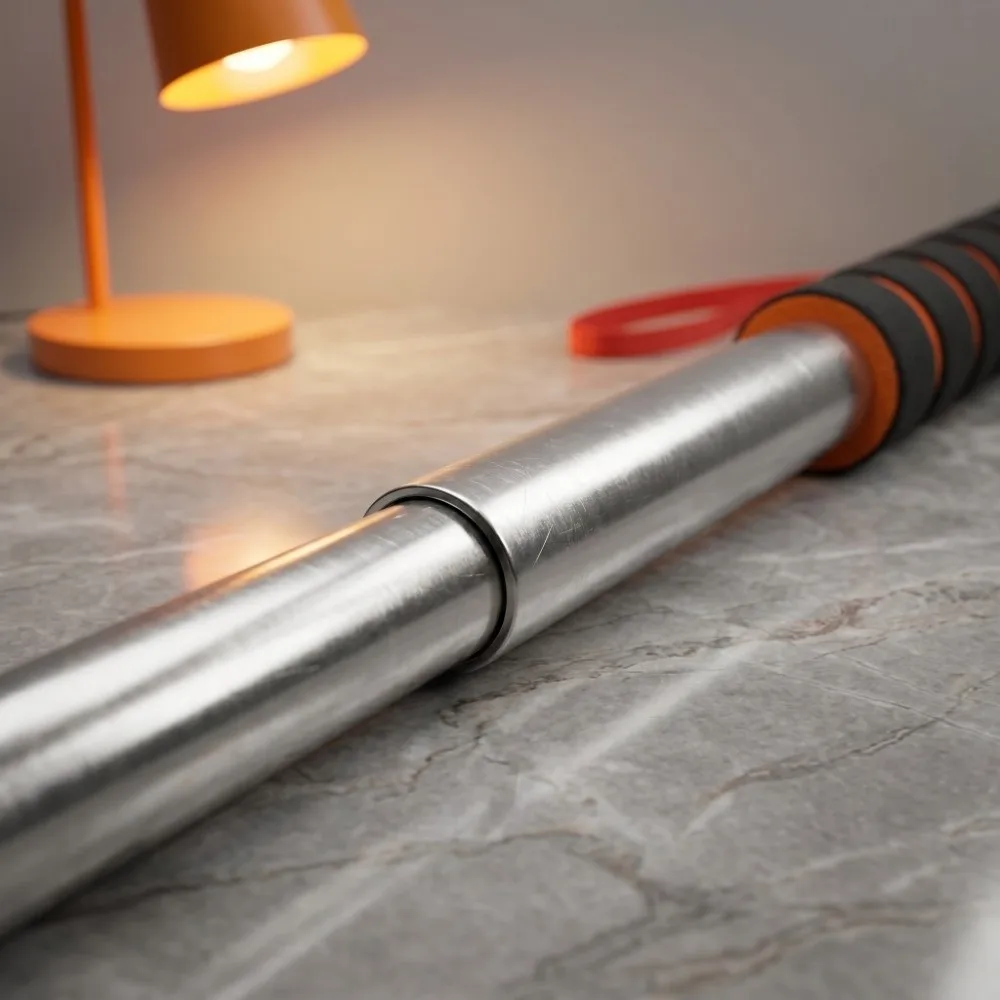 Black + Orange Telescopic Tour Guide Pole Stainless Steel + Sponge 31.5-250cm Stainless Steel Teaching Pointer