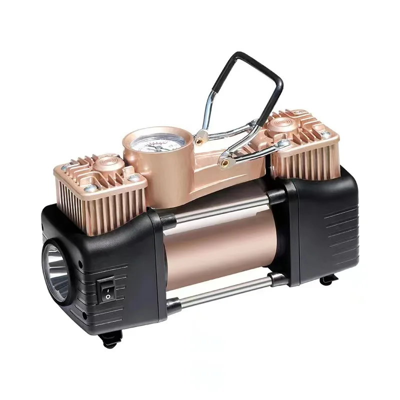 12V 120W Dual Cylinder Air Car Pump Heavy Duty Tire Inflator with LED Light Car Electric Air Pump Auto Inflatable Pump