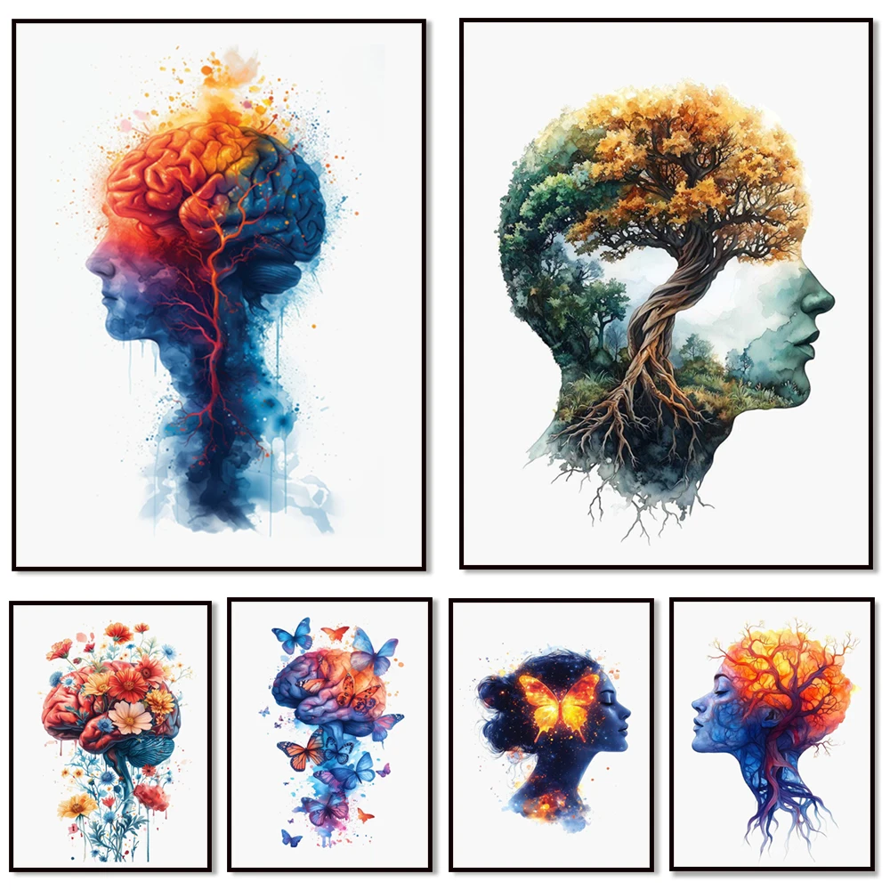 Brain Watercolor Ar…