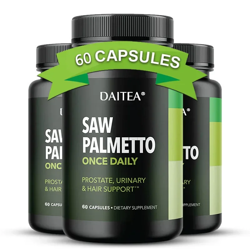 Daitea Saw Palmetto Extract | 60 Capsules | Non-GMO and Gluten-Free Formula | Saw Palmetto Berry | Urinary Tract Health