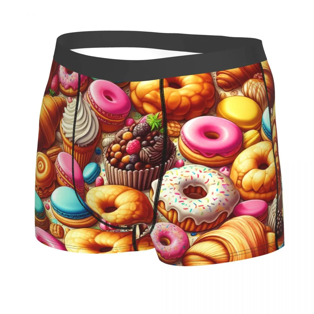 Custom ชาย Cool สีสัน Candy Donuts ชุดชั้นในชายกางเกงนักมวยกางเกงขาสั้นกางเกงขาสั้นกางเกง