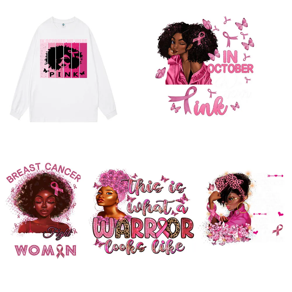 

Black Girl DIY Iron-On Sticker For Clothes Bags Ready to Press DTF Printing transfer for T-Shirts Pillows Waterproof