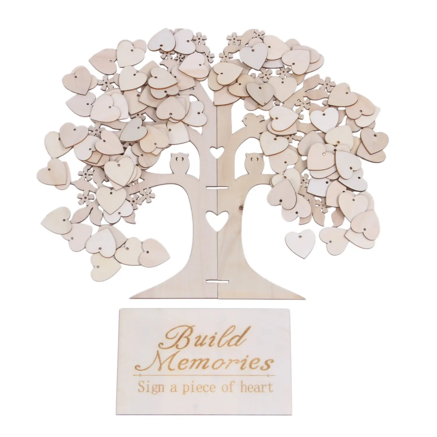 Libro de invitados de boda de árbol familiar, libro de letrero de invitados de madera 3D, decoraciones rústicas para fiestas de boda