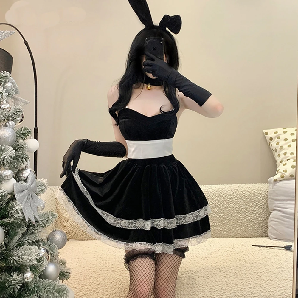 Vrouw Cosplay Kostuum Dames Kerstman Jurk Sexy Konijntje Meisje Uniform Kerstfeest Halloween Cosplay Pak Konijn Vrouw Set