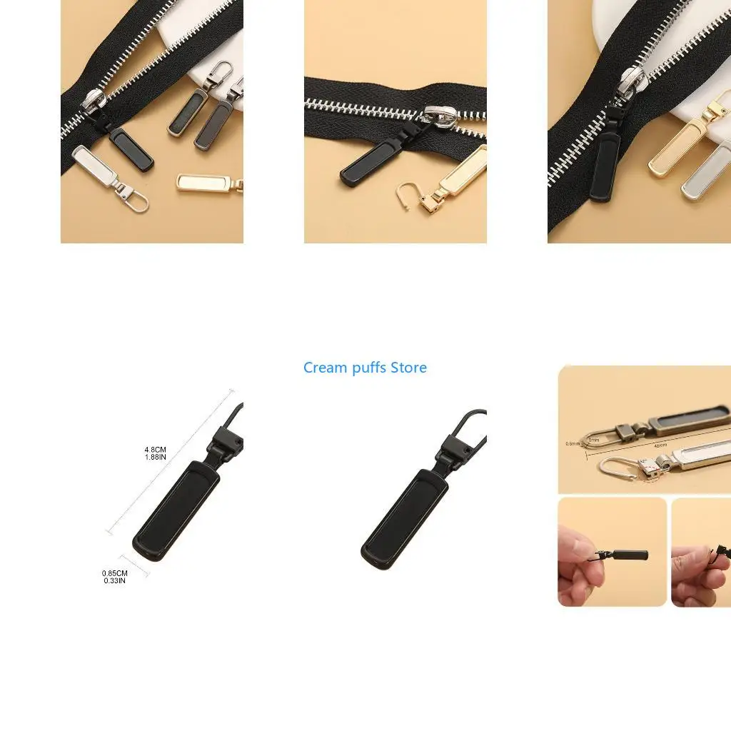50LE Metal Zipper Fixer Repair Replacement Pullers Tool Detachable Zippers Sliders for Backpack Suitcase for Jacket Bags Coat - zdjęcie 1