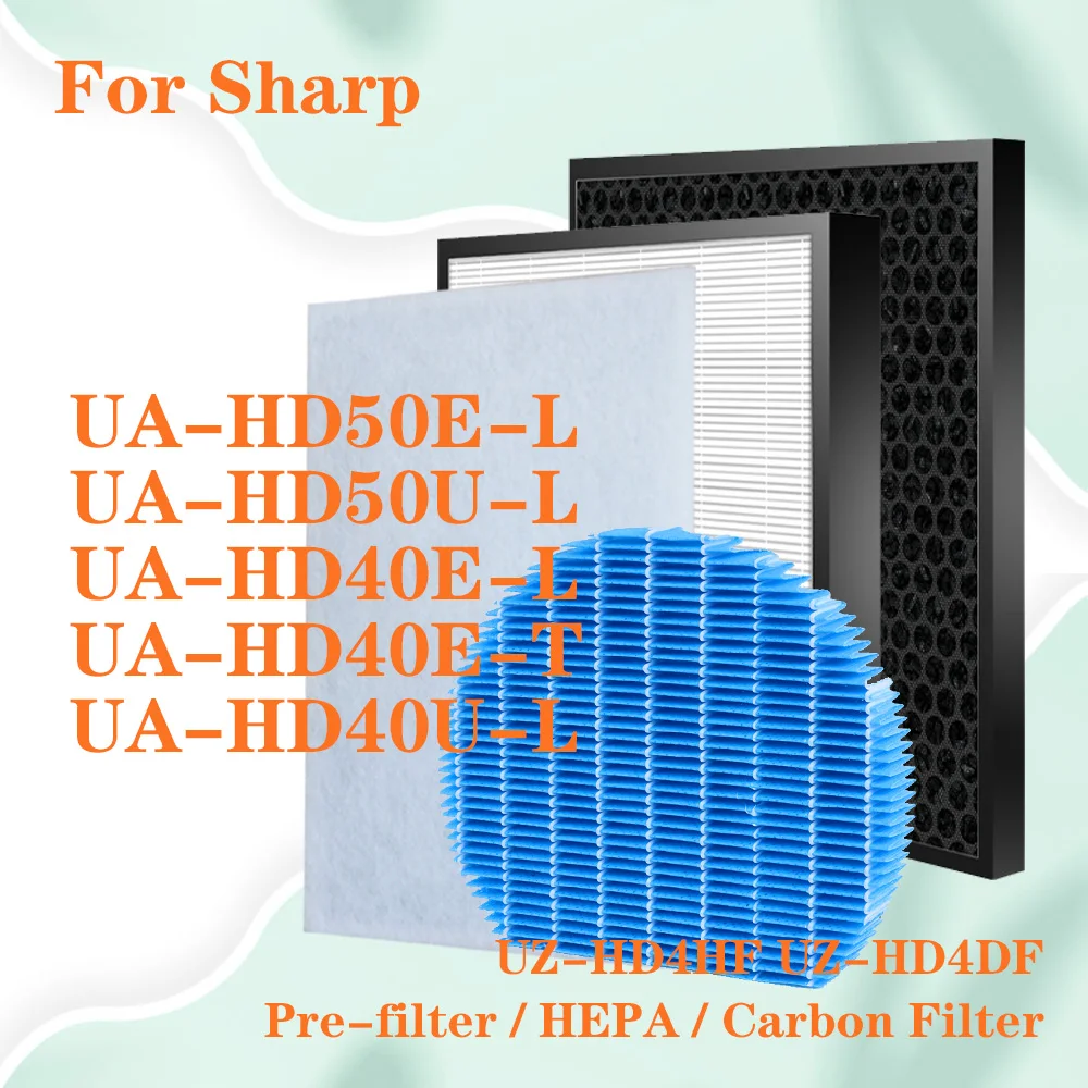 HEPA and Activated Carbon Filter Replacement for Sharp air purifier UA-HD50E-L UA-HD50U-L UA-HD40E-L UA-HD40E-T UA-HD40U-L