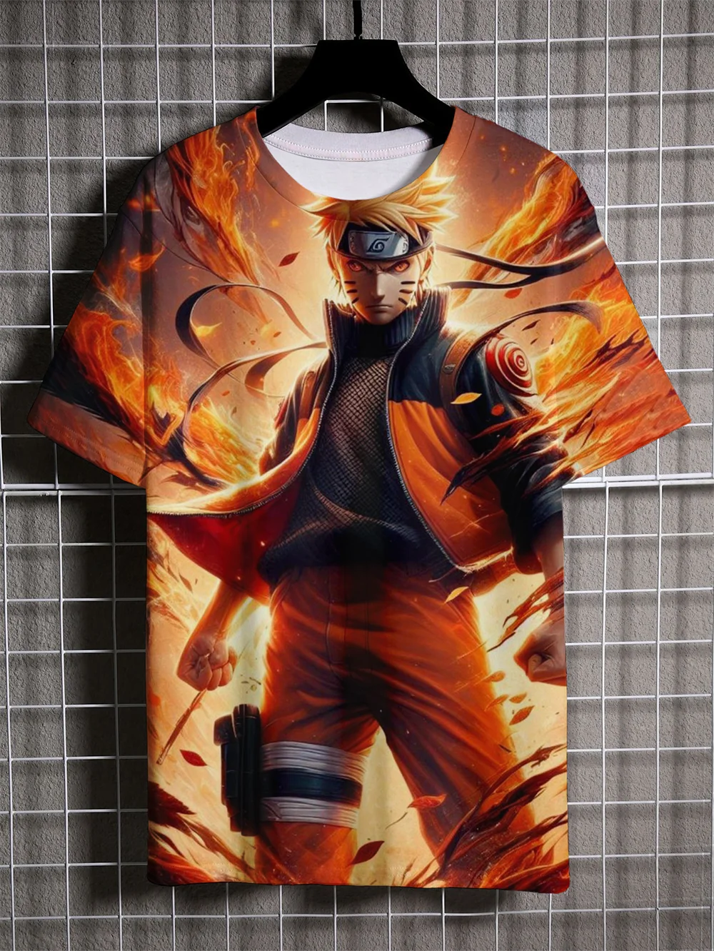 2024 Summer New Fashion Japanese Anime Naruto Men's T-shirt 3D Printed Naruto Pattern Street Casual Oversized Men's Short Sleeve