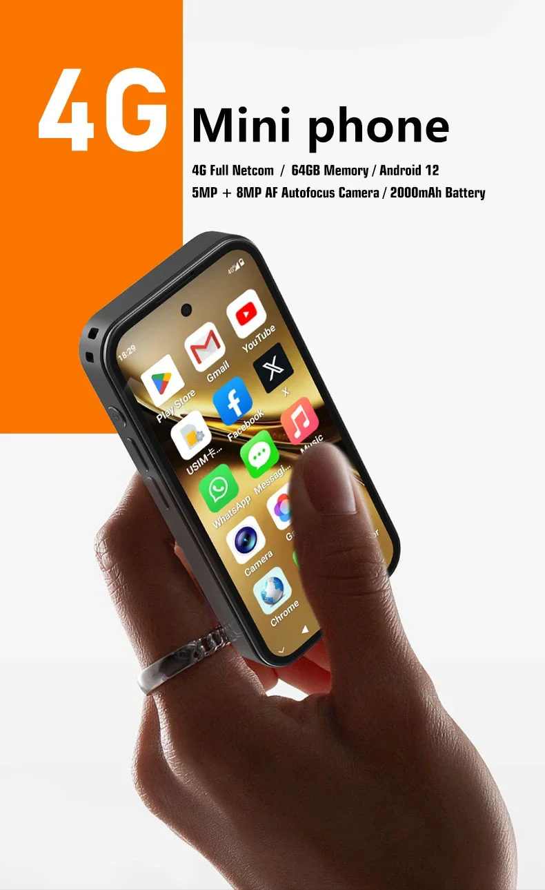 SOYES Q333 Mini Smartphone 4GB RAM 64GB ROM Android 12.0 visage