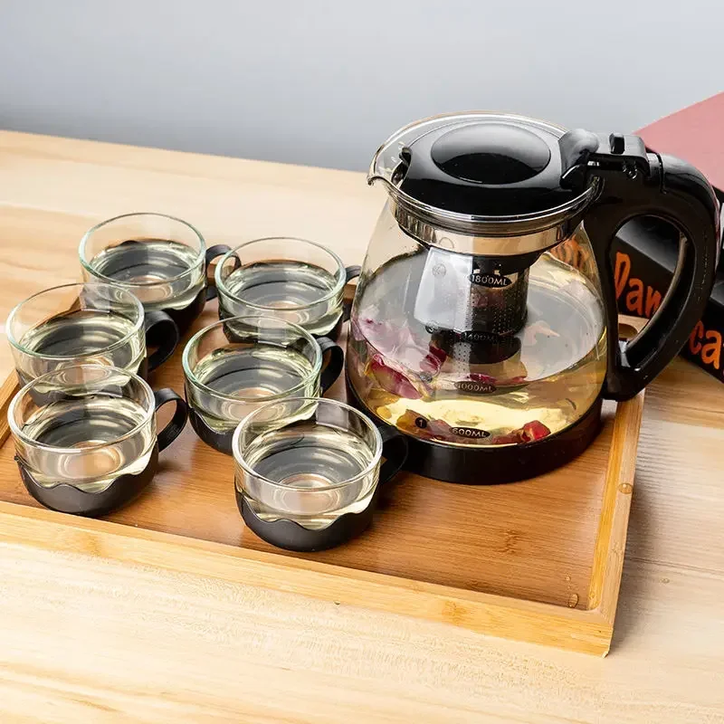 High Quality Heat Resistant Glass Tea Pot Chinese Teaware Kung Fu Tea Set Puer Kettle Coffee Glass Pot Convenient Office TeaPot