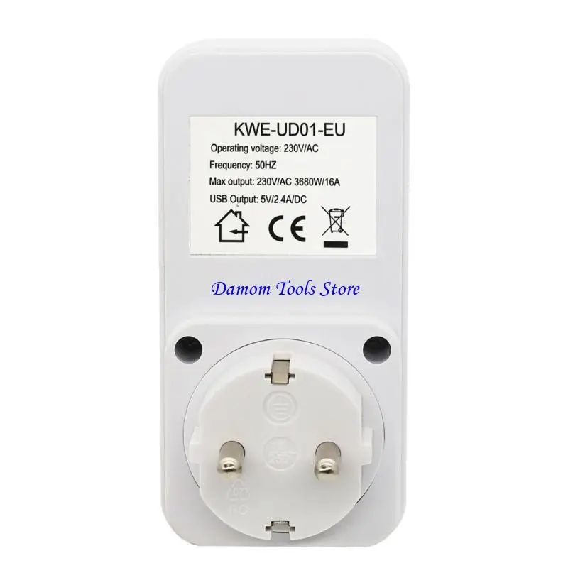 57BE Double USB Port Intelligent Programmable Countdown Timer Socket Enduring