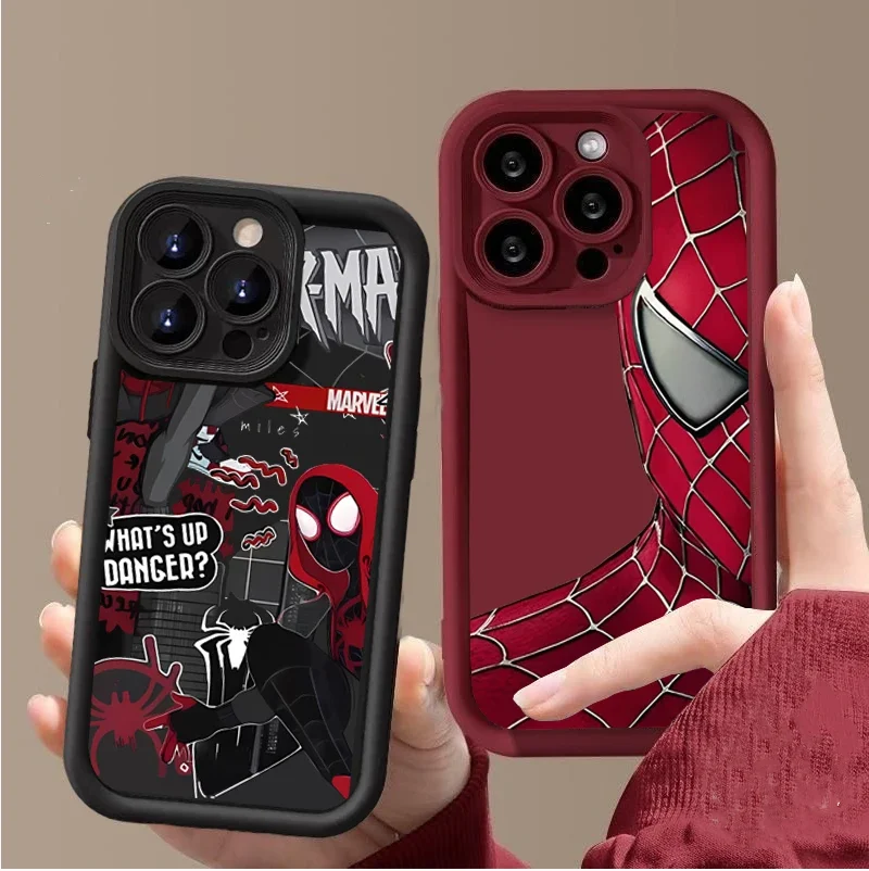 Case For Motorola Moto G22 G30 G9Play cover Cool Marvel Spider Man Couple