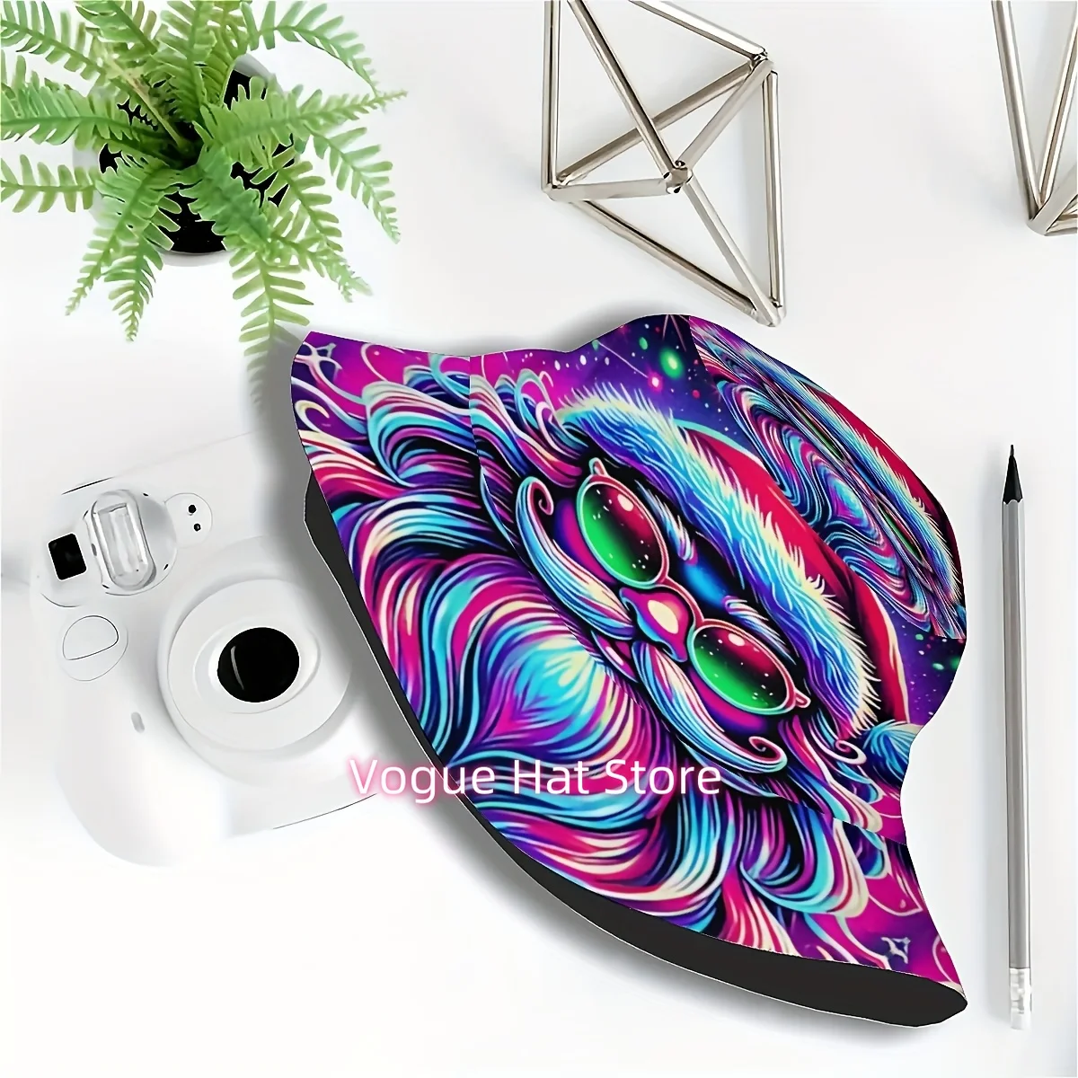 1pc of Christmas-Themed Fisherman Hat Featuring a Neon Santa Claus Design, a Trendy Hat with a Playful Character, Perfect for Ou