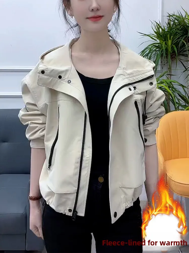 Faionable Thiened Fce gevoerde Jaet warme winterjas voor dames Ele Simple Sle Long Sve ritssluiting...