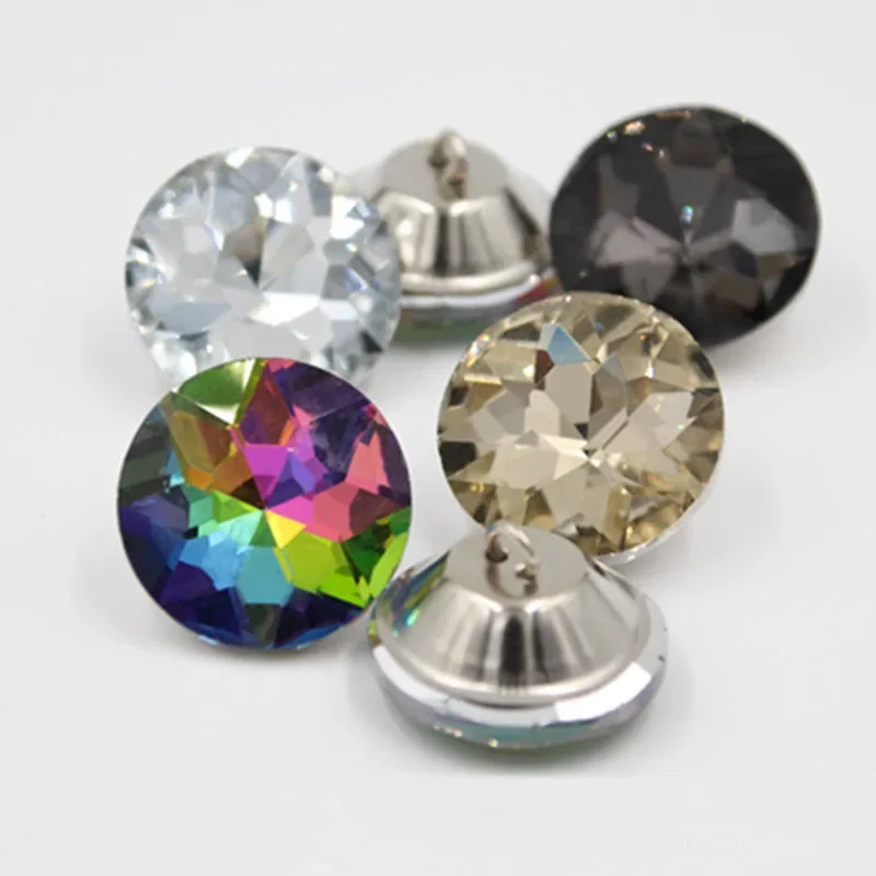100pcs Crystal Diamante Rhinestone Buttons for Clothes Round Sewing Sofa Crafts Home Decor 18mm 20mm 25mm 30mm