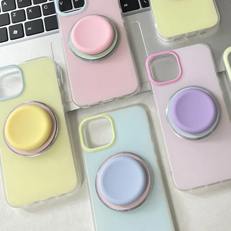 

Корейская милая однотонная подставка для Magsafe Magnetic Phone Griptok Grip Tok для iPhone 16, 15, 14, 13, складной кронштейн-держатель, поддержка