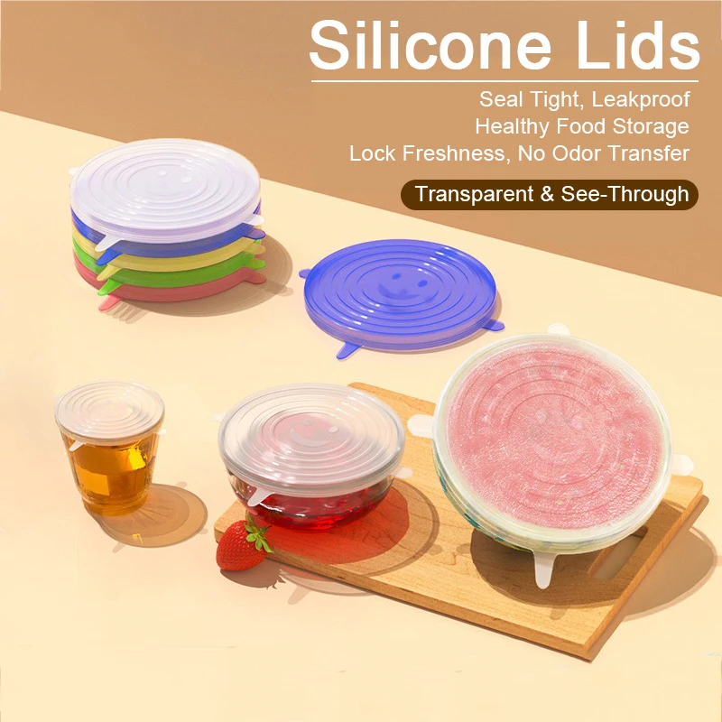 6 Cubiertas Elásticas Reutilizables de Silicona
