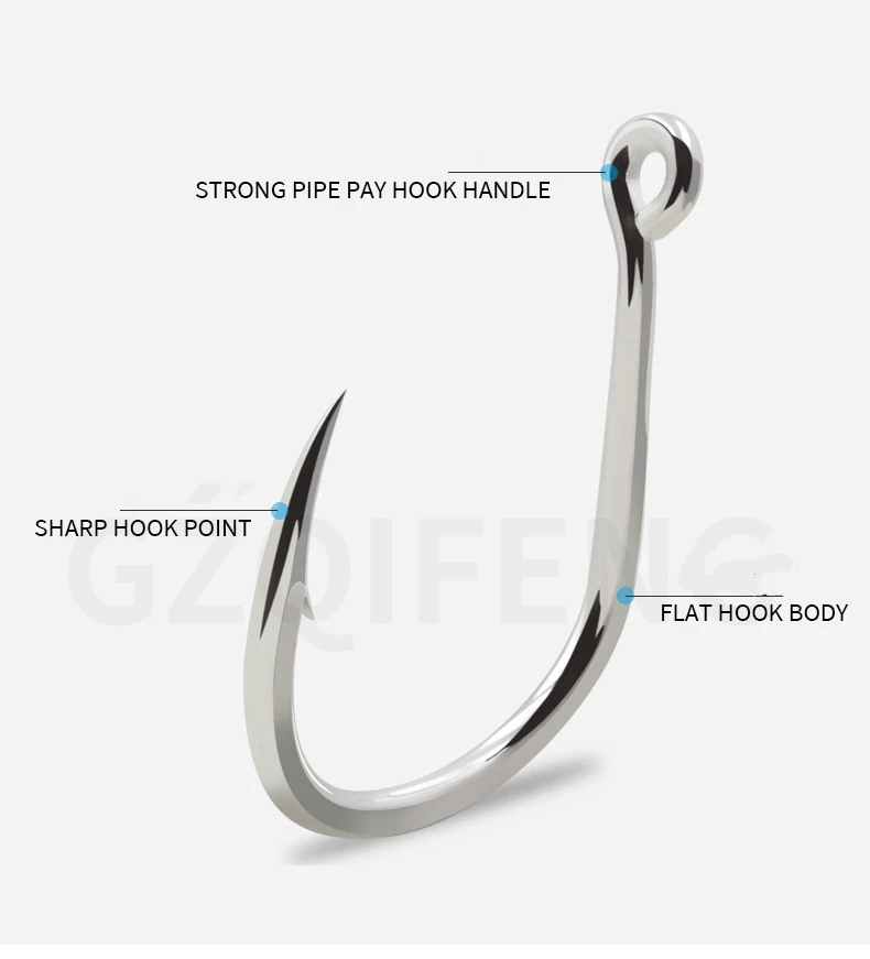 ZYZHE 5~10 Stück JIG Assist Hook Meeresangelhaken 9 Größen BKK Haken Boot-Angelhaken Bkk8062 5X Verstärkte Thunfischhaken Angelzubehör – Detail 4