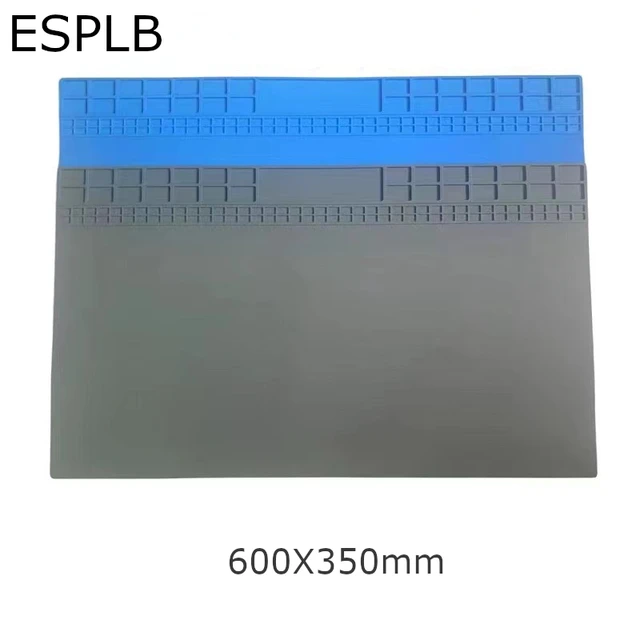 Szary/niebieski Super Big 600x350mm czysta silikonowa podkładka izolacyjna mata robocza naprawcza BGA żaroodporna stacja lutownicza platforma biurkowa