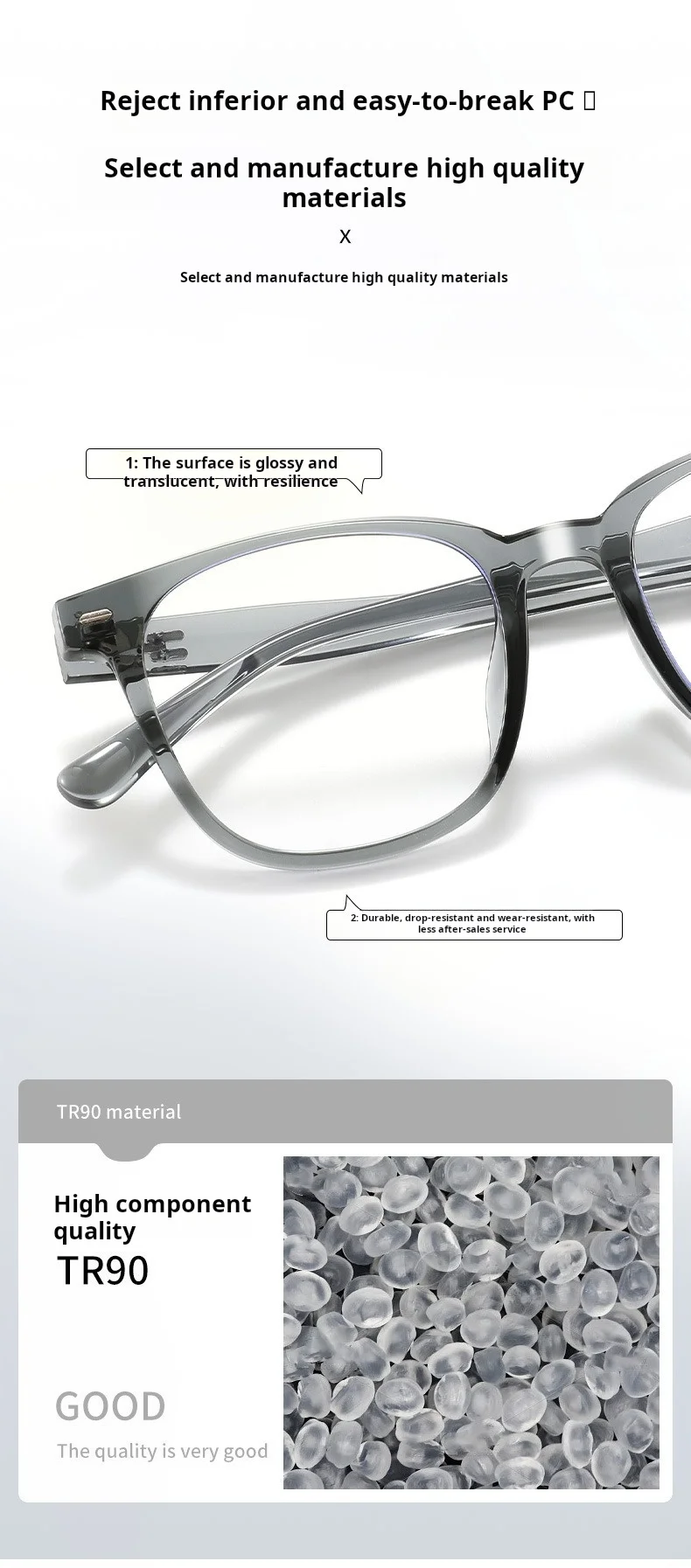 YIMARUILI Optische Brillen für Herren und Damen, blaues Licht blockierende Lesebrille, TR90, quadratische Grad-Brille 9089 – Detail 7