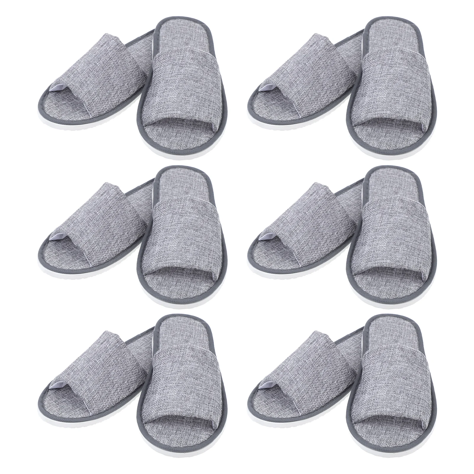 

6Pairs Anti-Skid Open Slipper Disposable Slippers Breathable Cloth Indoor Outdoor Travel Necessity Hotel Open Slipper