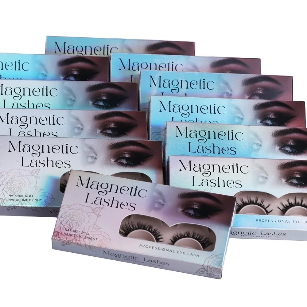 Chaud aucune colle nécessaire cils magnétiques aspect naturel avec applicateur cils magnétiques moelleux réutilisable faux cils usage quotidien