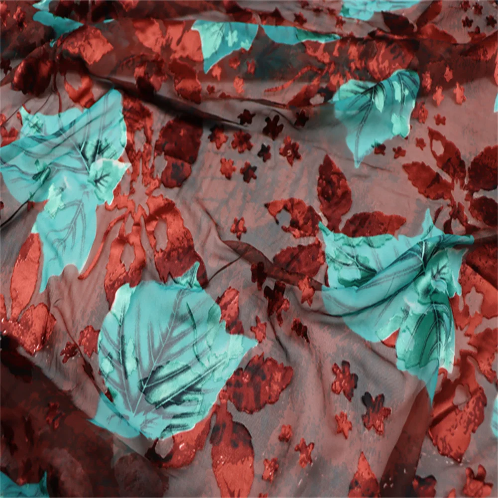 Kain Sutra Organik Nyaman dengan Tekstur Terbakar, Opal Mengkilap, Bertekstur Baik untuk Pakaian Wanita, Rok, Piyama, Gaun