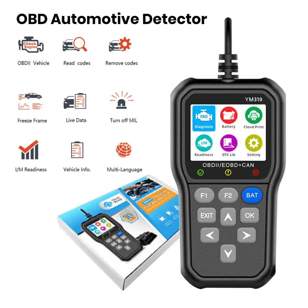 

OBD2 Scanner Reader Car Engine Diagnostic Tool No Battery Required Auto-Connect Data Reset Diagnostic Tool Car Code Reader