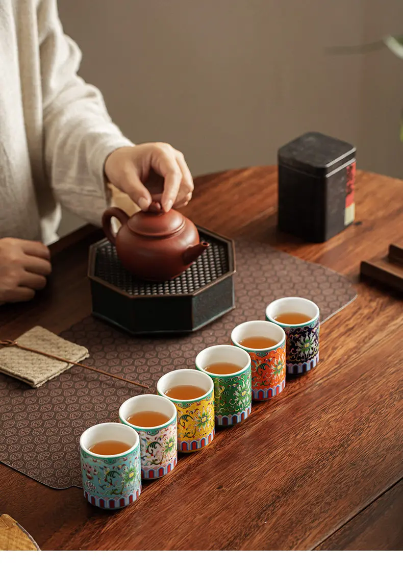 Kung Fu teacup tea cup single owner ceramic tea cup household six gift boxes