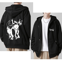 Rapper Lucki Shadow Printed Zipper Hoodie Men women Hip Hop Oversized Zip Up Jacket Fashion Vintage Streetwear Pullover Casual