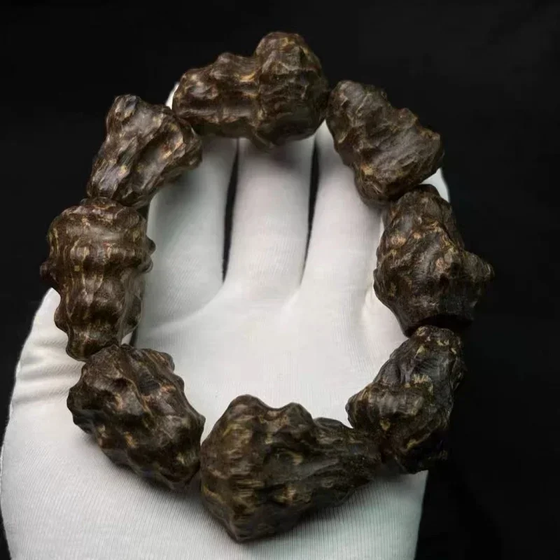 Vietnam Nha Trang Agarwood Bracelet with Type Burl Old Materials Submerged Qi Nan Agilawood Natural Raw Material Honey Camphor P