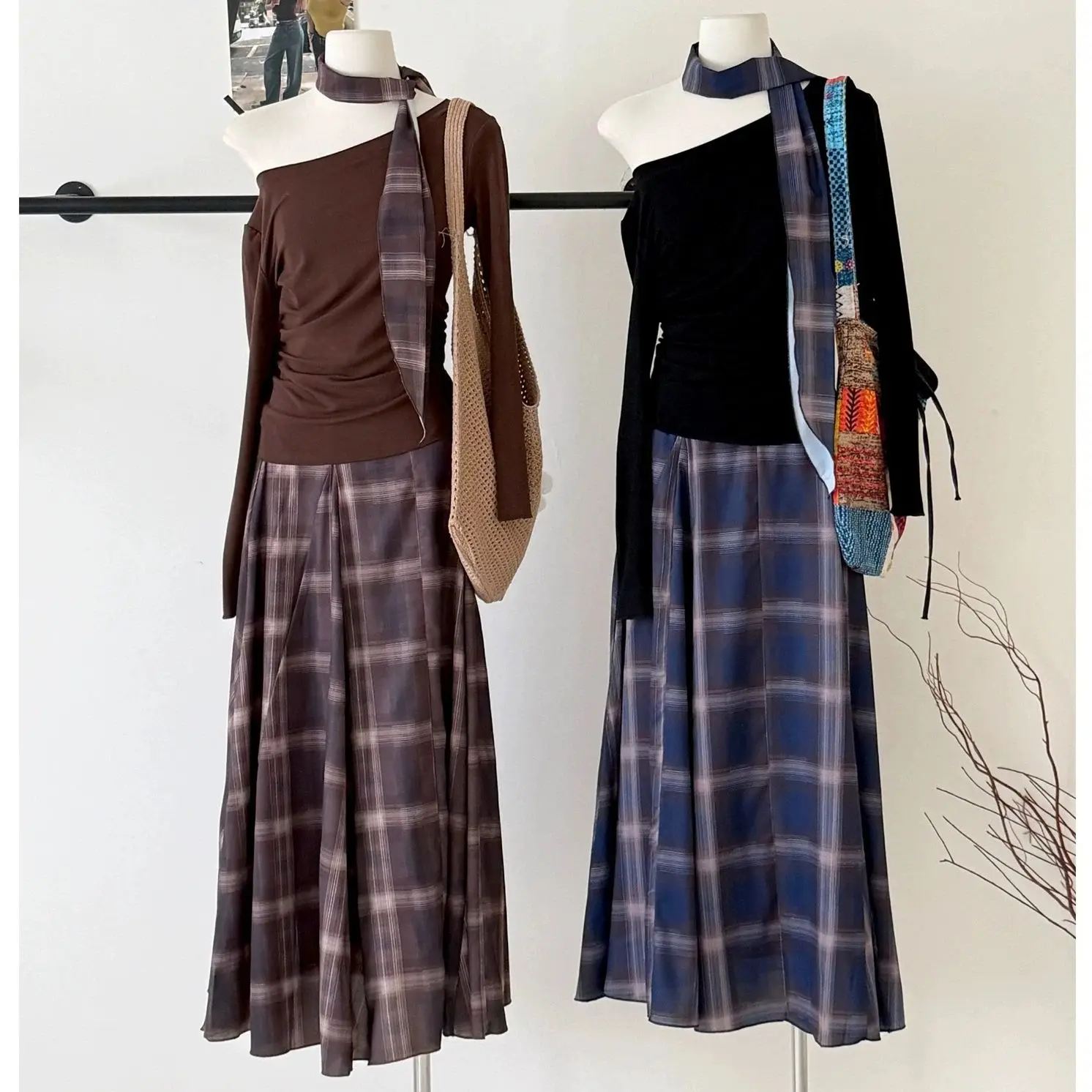 

Spring and summer new fashionable paper sheet men linen suit women's suspender top + trousers two-piece set
