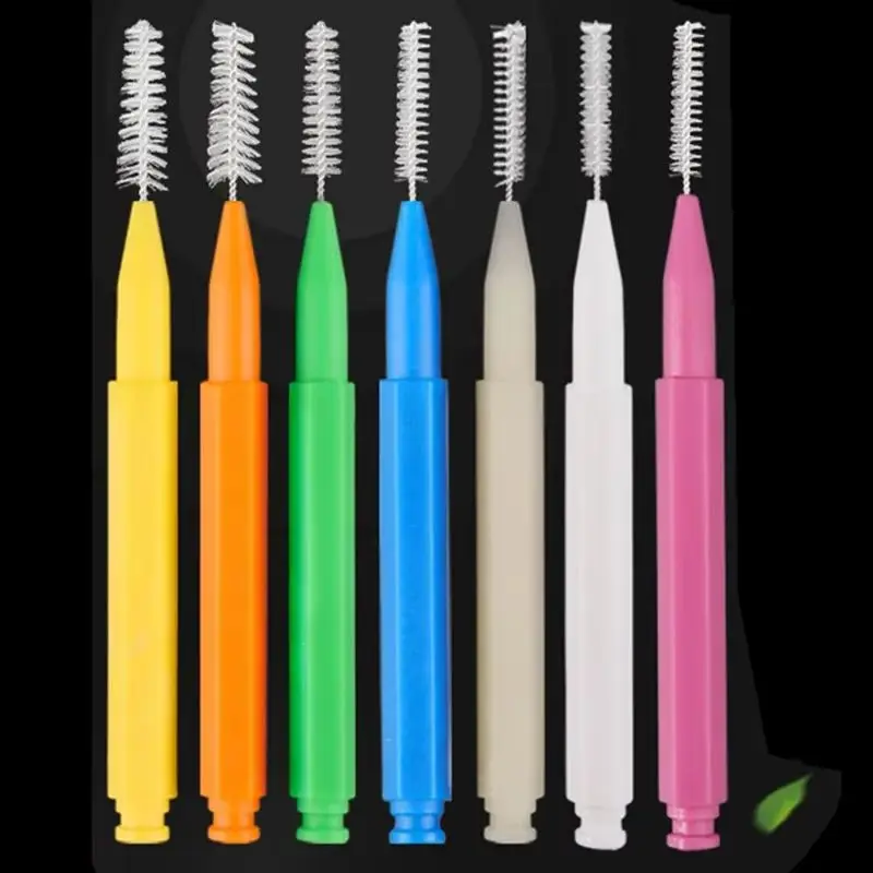 200pcs Interdental Brushes Set | 0.4-1.5mm Nylon Bristles with Push-Pull Design for Effective Plaque Removal & Oral Care