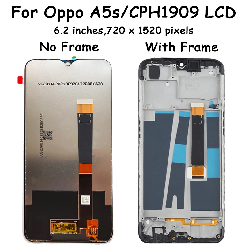 AAA+ High Ouality For Oppo A5s LCD CPH1909 1920 1912 Display with Frame Touch Screen Digitizer Assembly For Oppo AX5s LCD