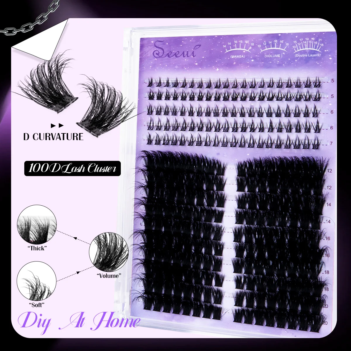 Wimpern-Cluster-Set D-Curl Wispy Wimpernverlängerungen Spiky Wimpern Untere Wimpern mit Kleber Anfängerfreundlich für Tägliches Tragen & Partys – Detail 3