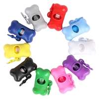 1pc Bone Shaped Bag Dispenser Disposable Pet Dog Waste Bag Holder Plastic Garbage Bag Case Carrier Disposal Poop Bag Dispenser