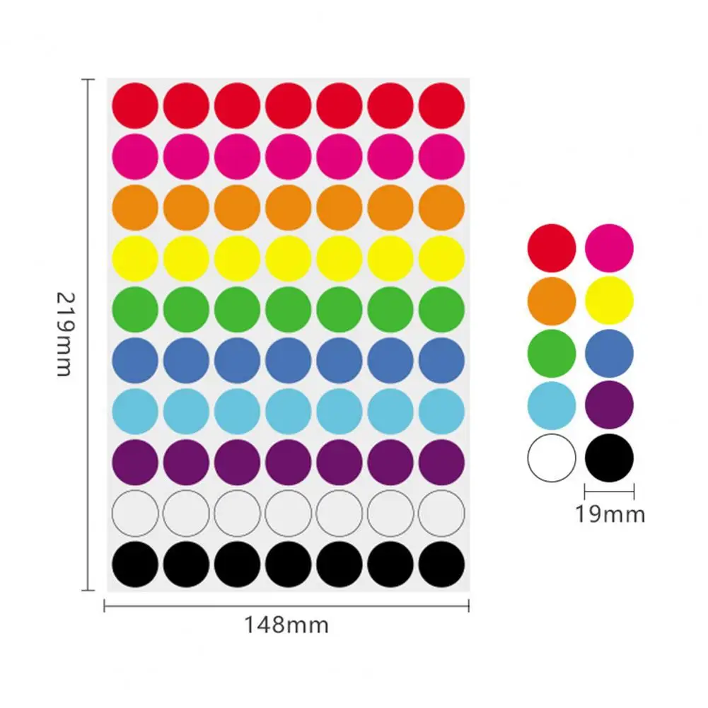 20 szt. Naklejek w kolorowe kropki samoprzylepne samoprzylepne wodoodporne DIY szeroko stosowane etykiety naklejane w kształcie koła