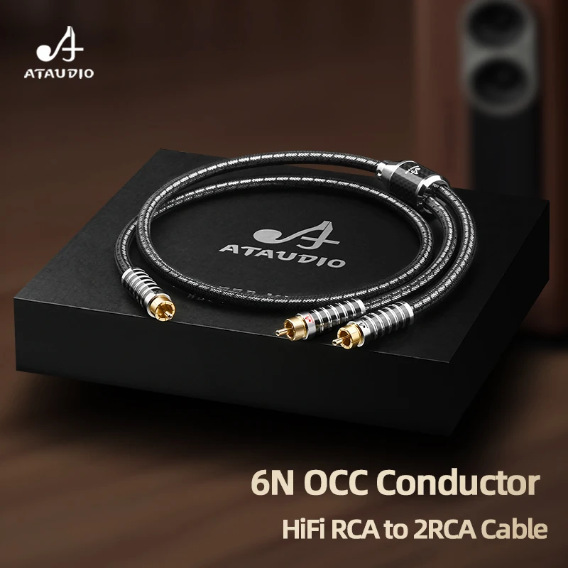 ATAUDIO Cable divisor RCA HiFi con enchufes chapados en oro RCA a 2RCA Subwoofer Y Cable de Audio para amplificador reproductor de CD
