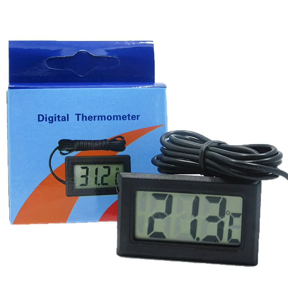 LCD Digital Thermometer Without Battery Freezer Mini Thermometer Indoor Outdoor Electronic Thermometer With Sensor