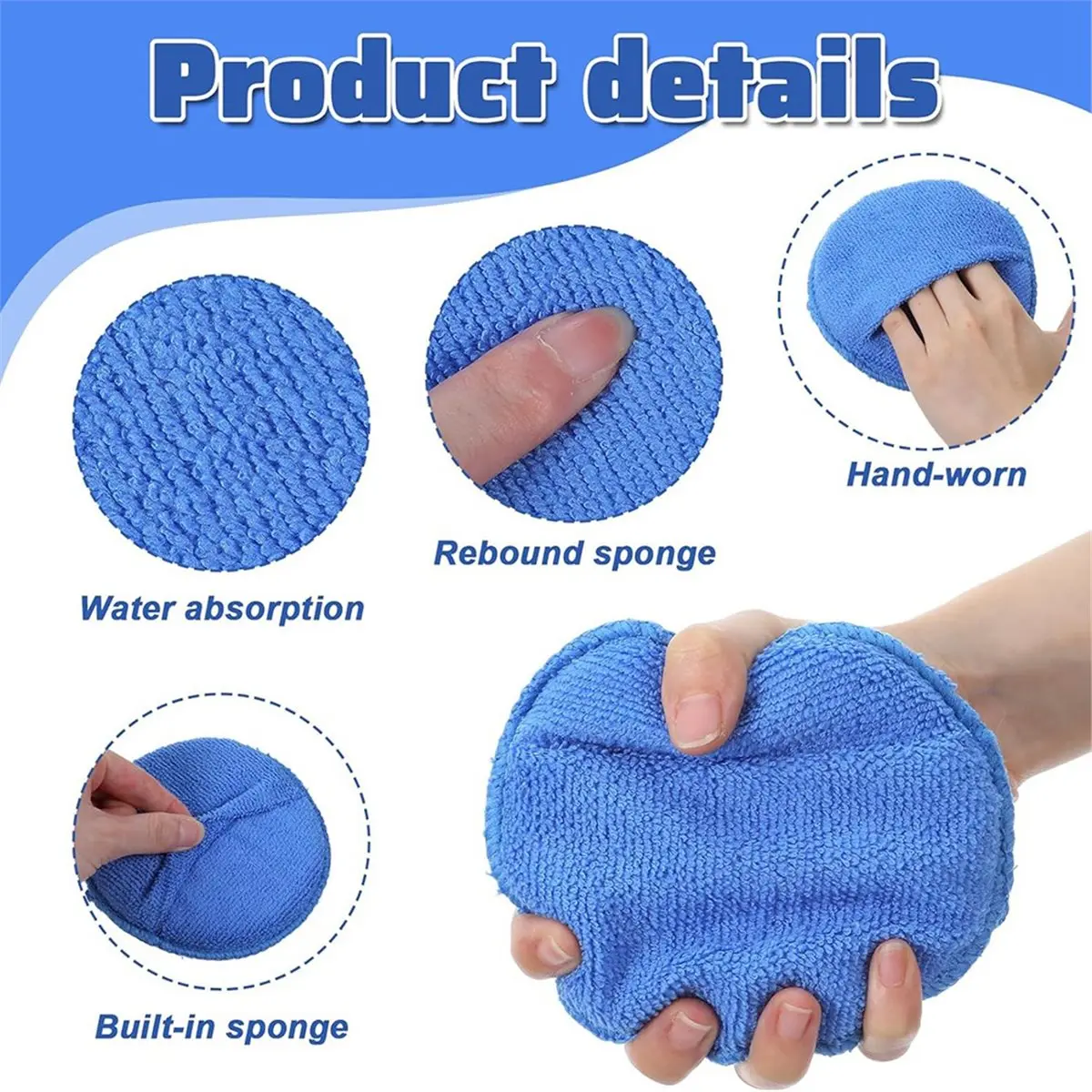 Best sales 2026 Microfiber Wax Applicator Pads for Car Detailing, Polishing, and Cleaning - 4 Pack, Blue