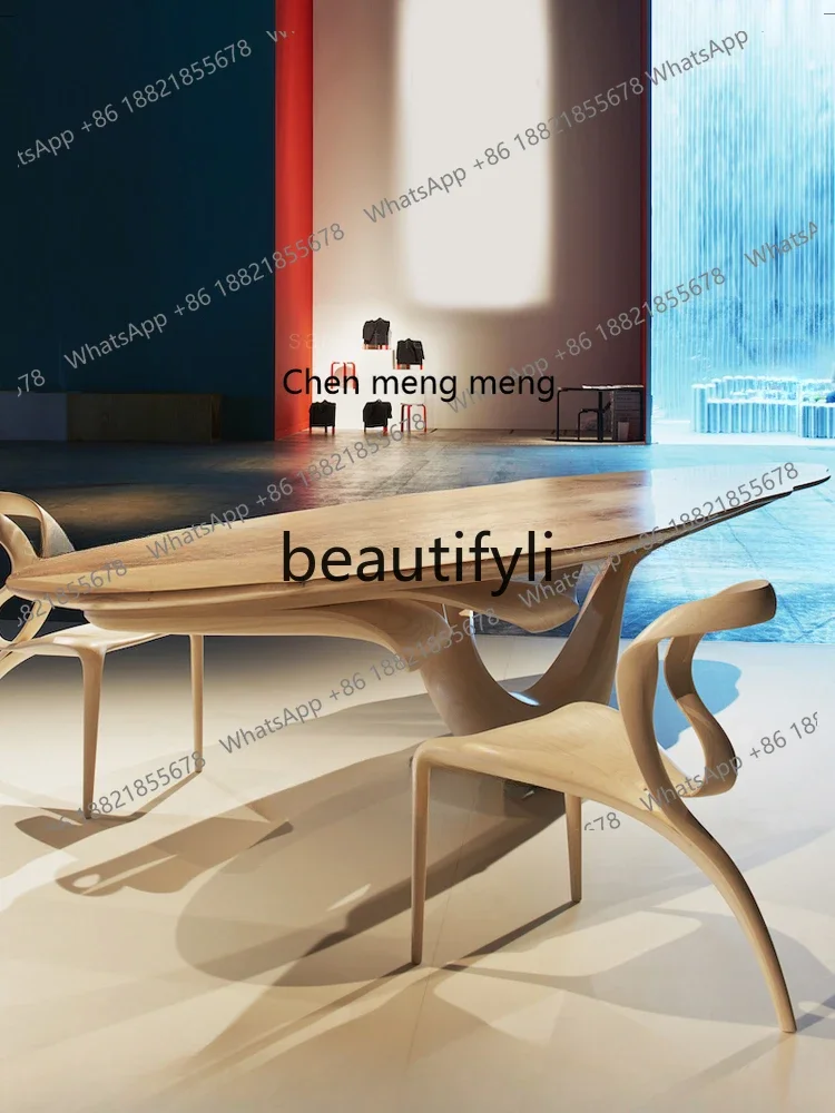 D5556 Creative modeling, five-star hotel lobby solid wood art entrance table dining table