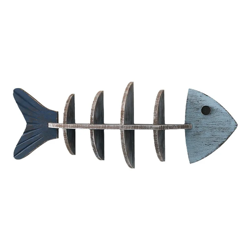 For Wall Wooden Fish Steak Shelf Cafe Living Room Decorative Pendant Wall Baffle Bookshelf